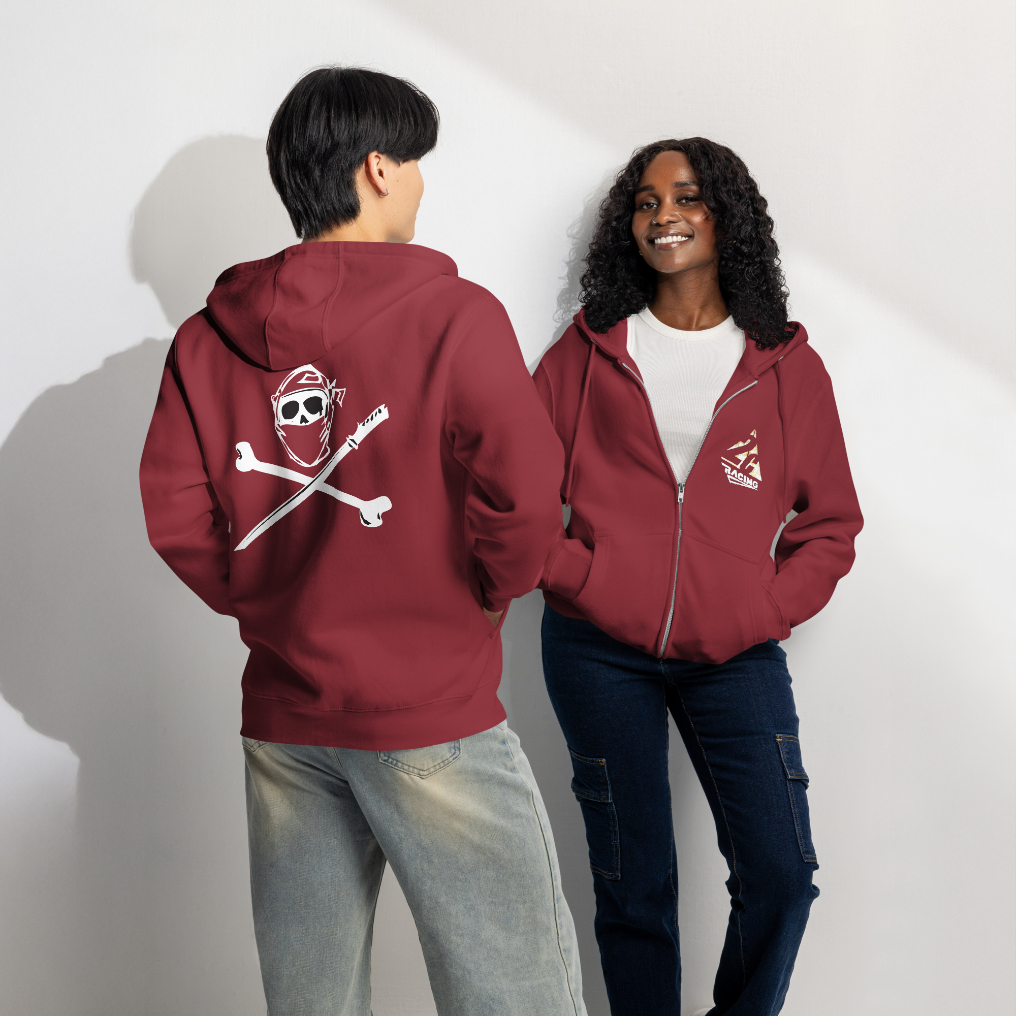 2C Racing Pirate Logo #2 Zip Hoodie