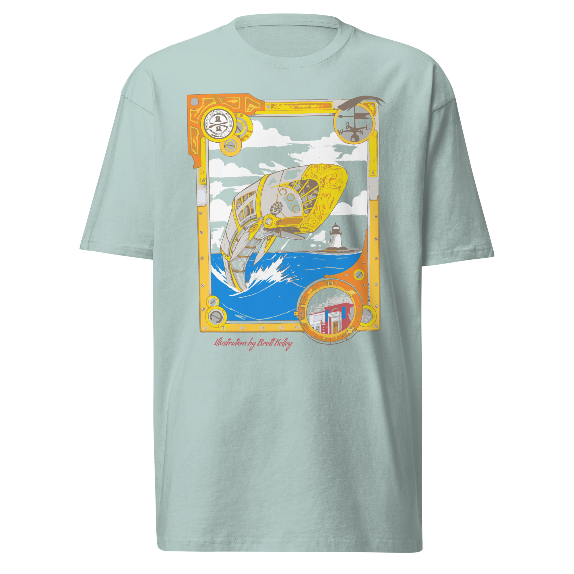 MV Nantucket Whale ON FRONT Heavyweight T-shirt