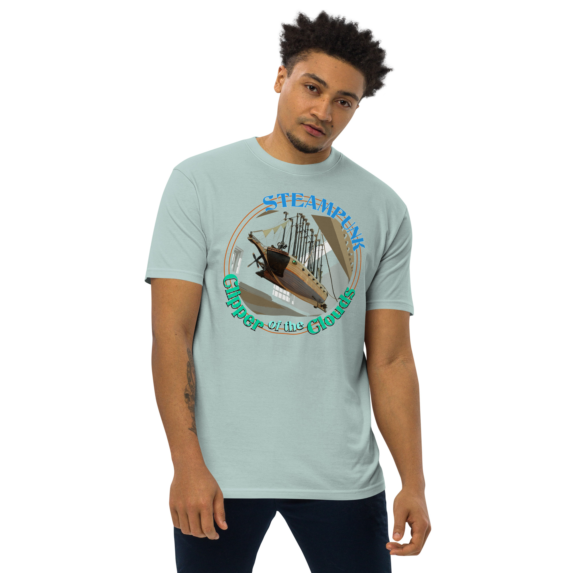 MV Clipper of the Clouds ON FRONT Heavyweight T-shirt - Image 4
