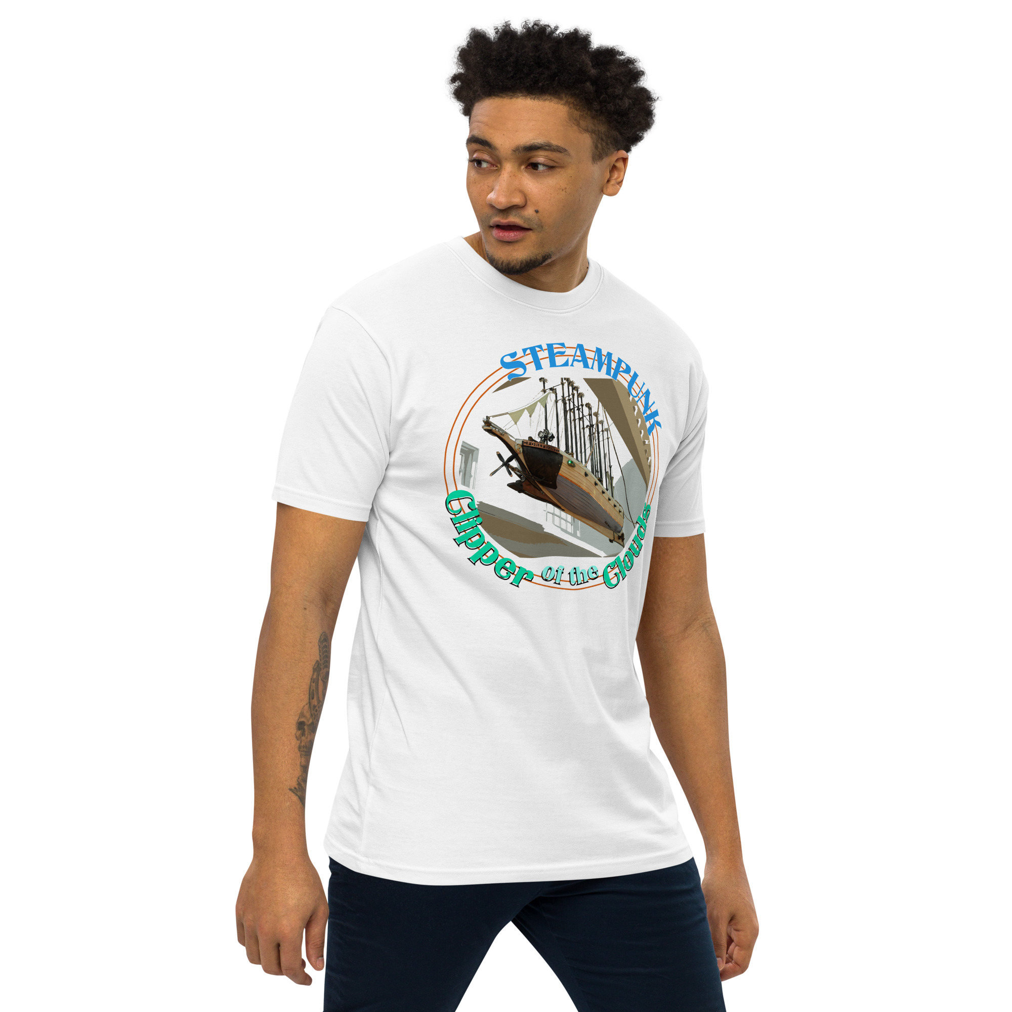 MV Clipper of the Clouds ON FRONT Heavyweight T-shirt - Image 9